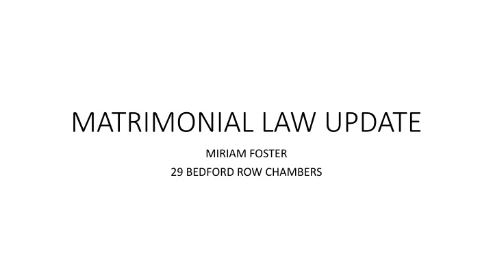 matrimonial law update