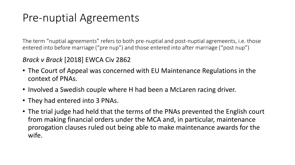 pre nuptial agreements