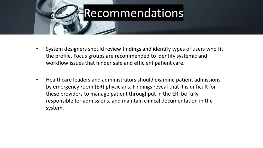 recommendations