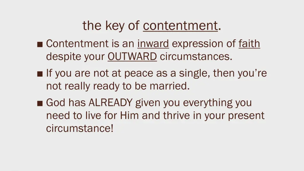 the key of contentment contentment is an inward