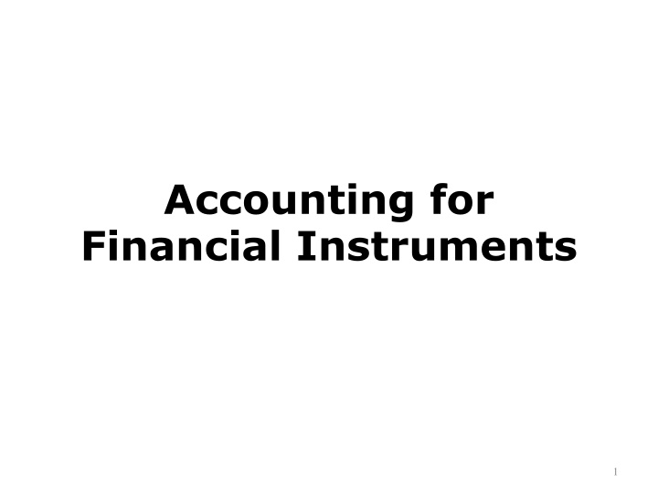 accounting for financial instruments
