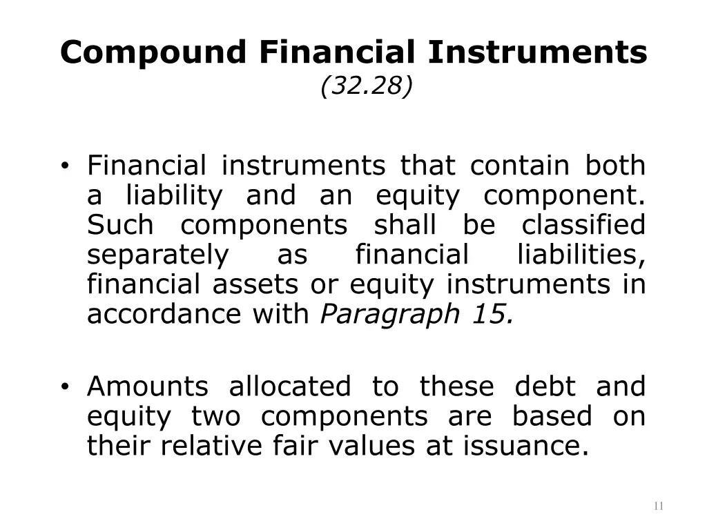 compound financial instruments 32 28
