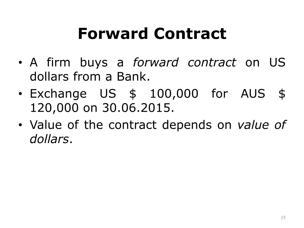 forward contract