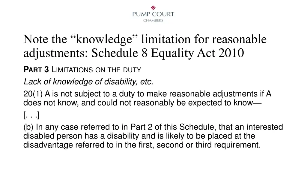 note the knowledge limitation for reasonable