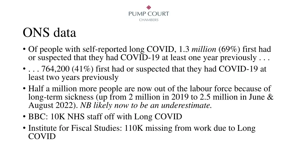 ons data of people with self reported long covid
