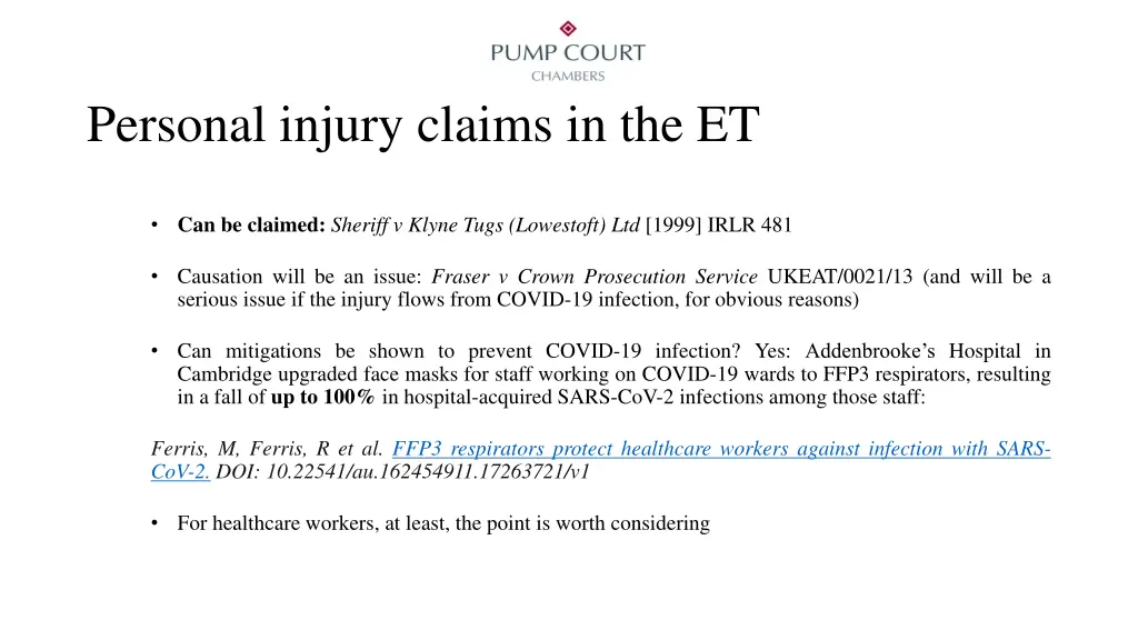 personal injury claims in the et