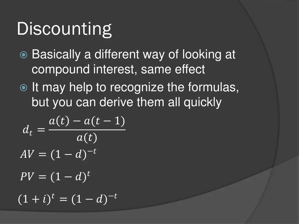 discounting