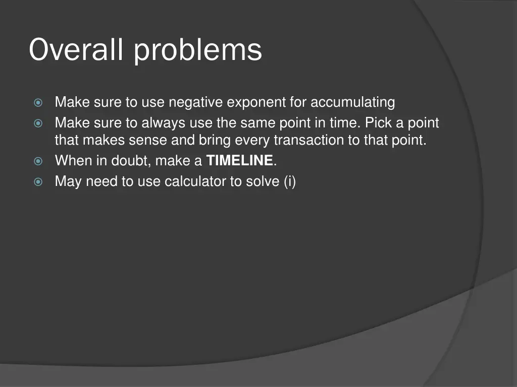 overall problems