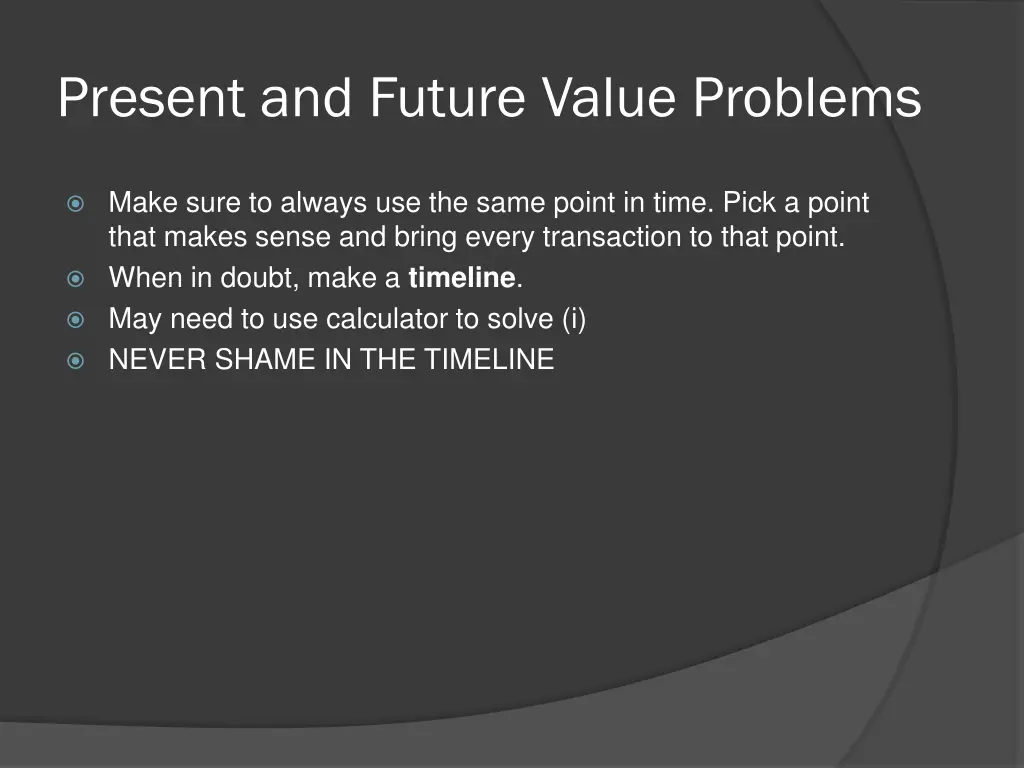 present and future value problems