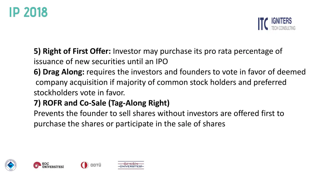 5 right of first offer investor may purchase