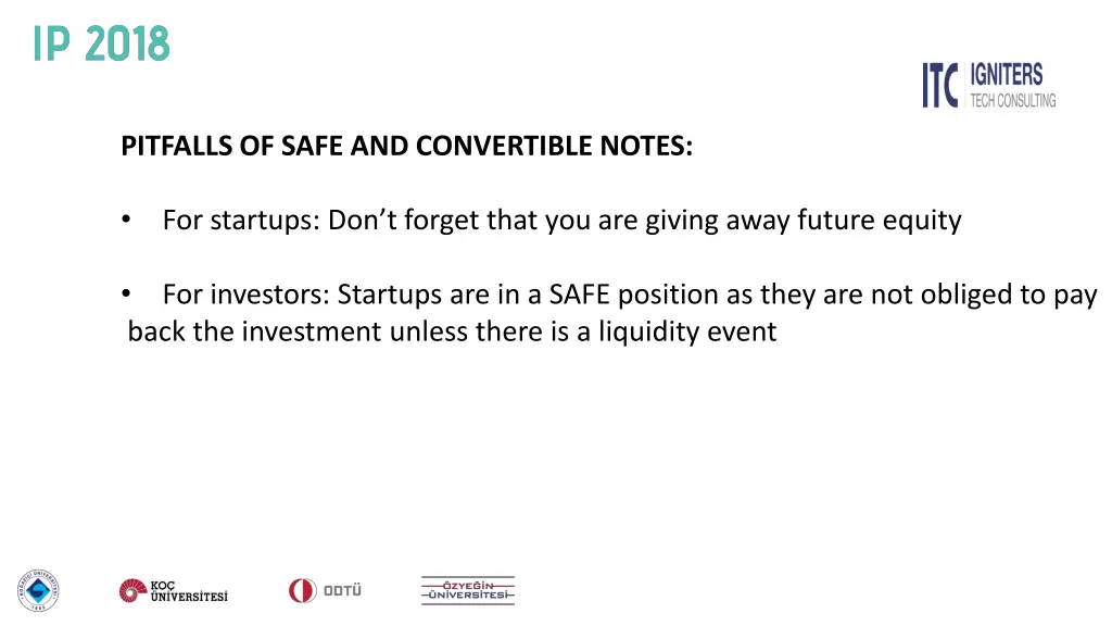 pitfalls of safe and convertible notes