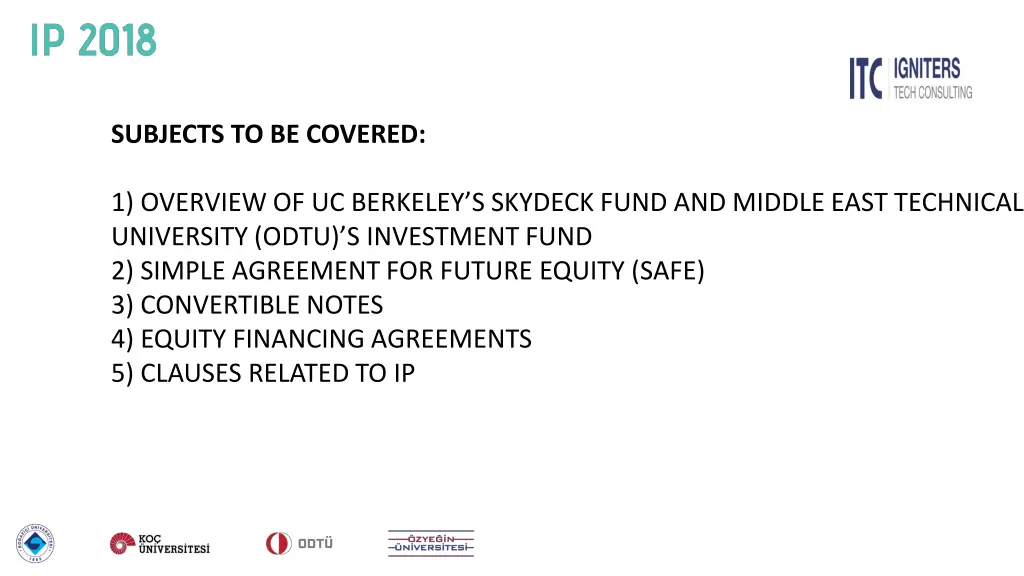 subjects to be covered
