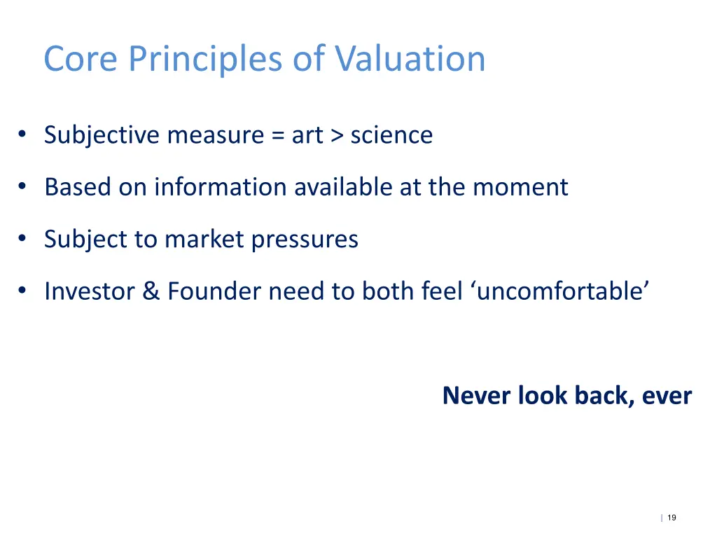 core principles of valuation
