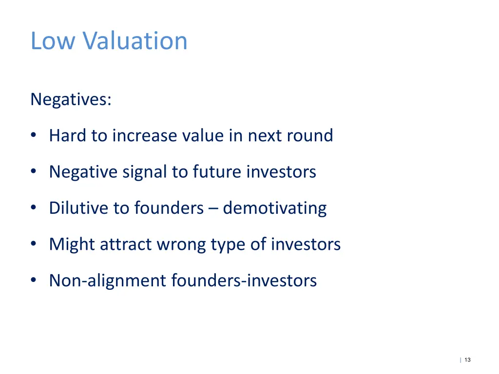 low valuation