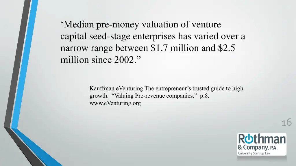 median pre money valuation of venture capital
