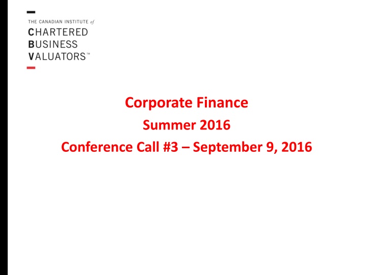corporate finance summer 2016