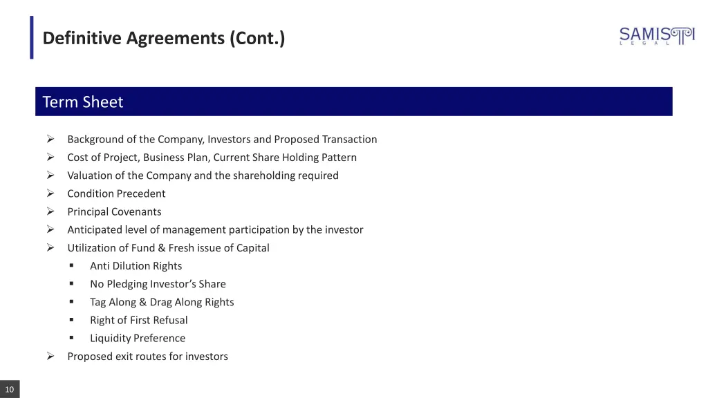 definitive agreements cont 1