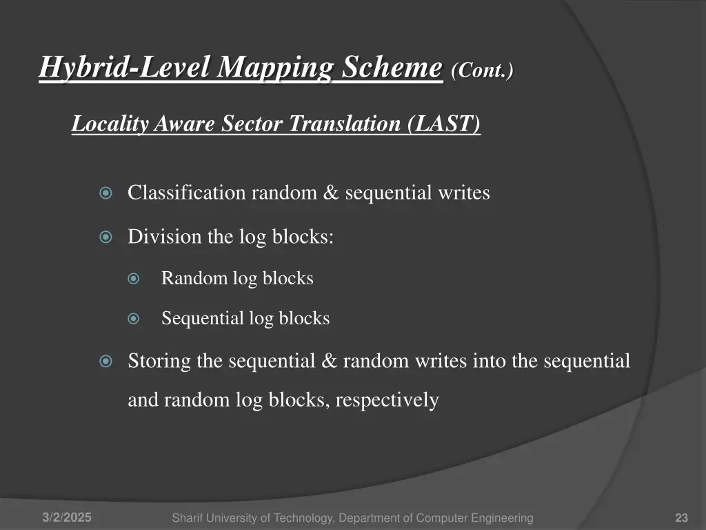 hybrid level mapping scheme cont 3