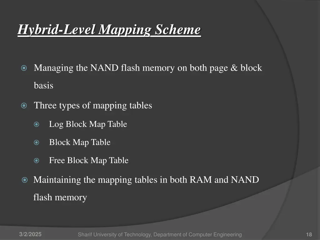 hybrid level mapping scheme