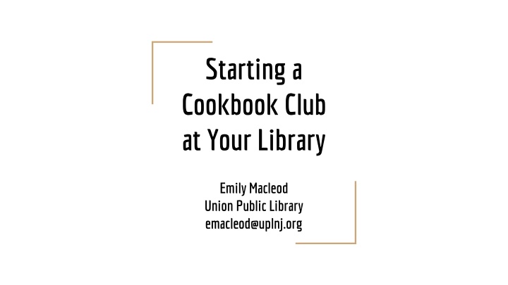 starting a cookbook club at your library