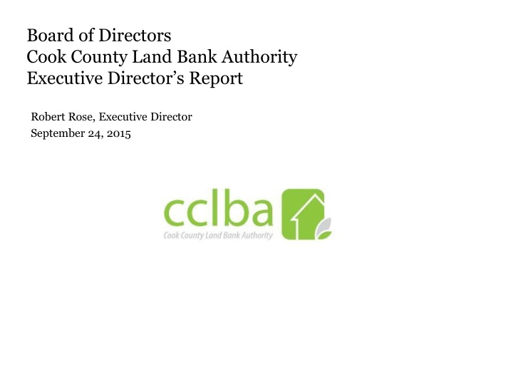 board of directors cook county land bank