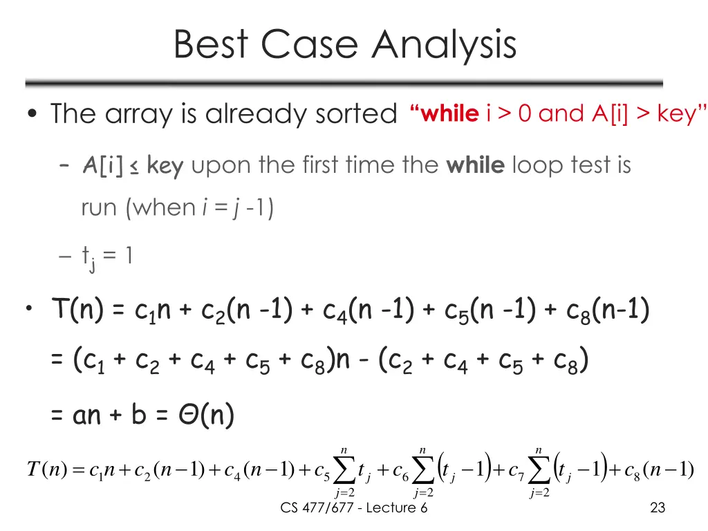 best case analysis