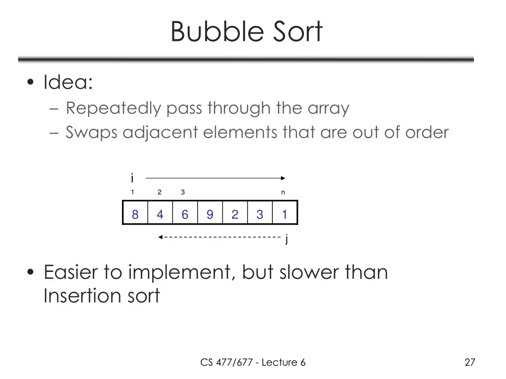 bubble sort