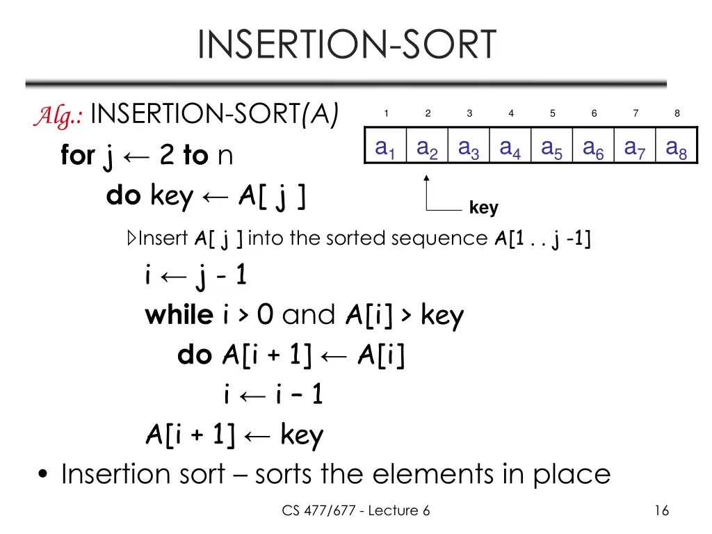 insertion sort 1