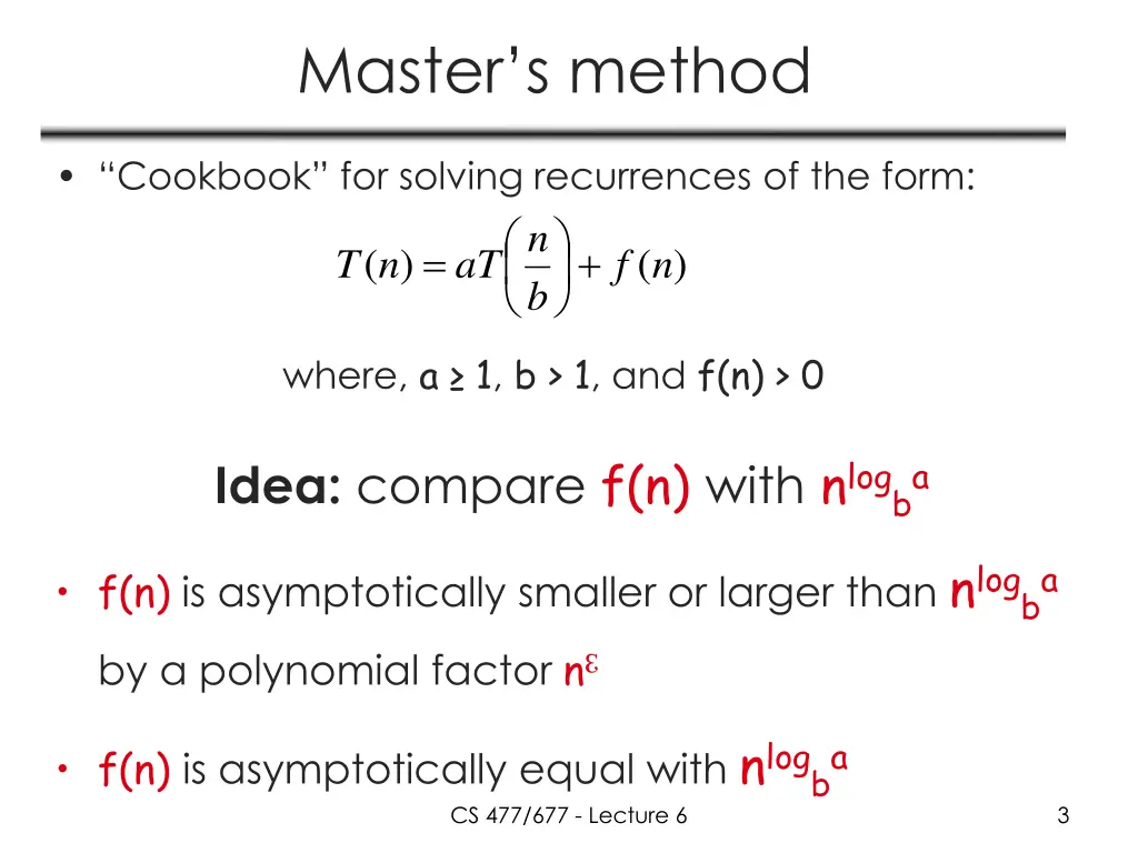 master s method