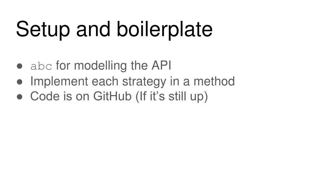 setup and boilerplate