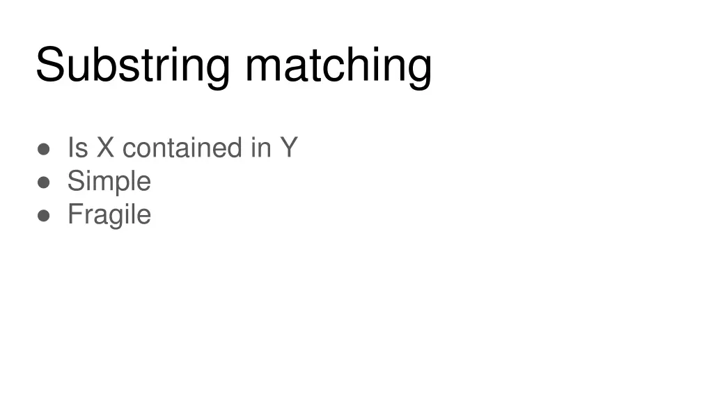 substring matching
