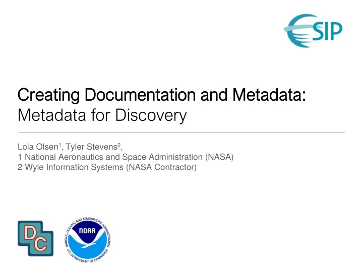 creating documentation and metadata creating