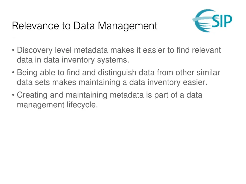 relevance to data management