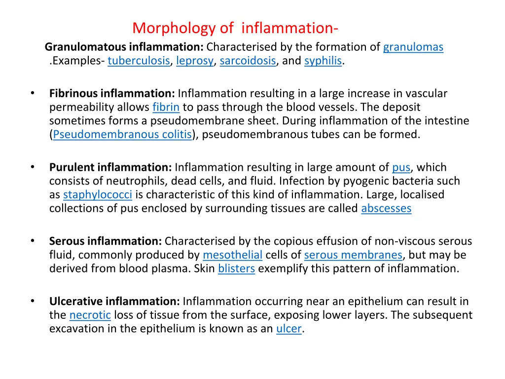 morphology of inflammation granulomatous