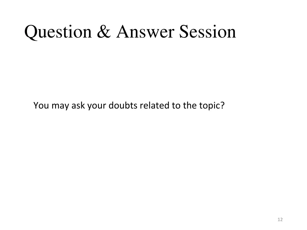 question answer session