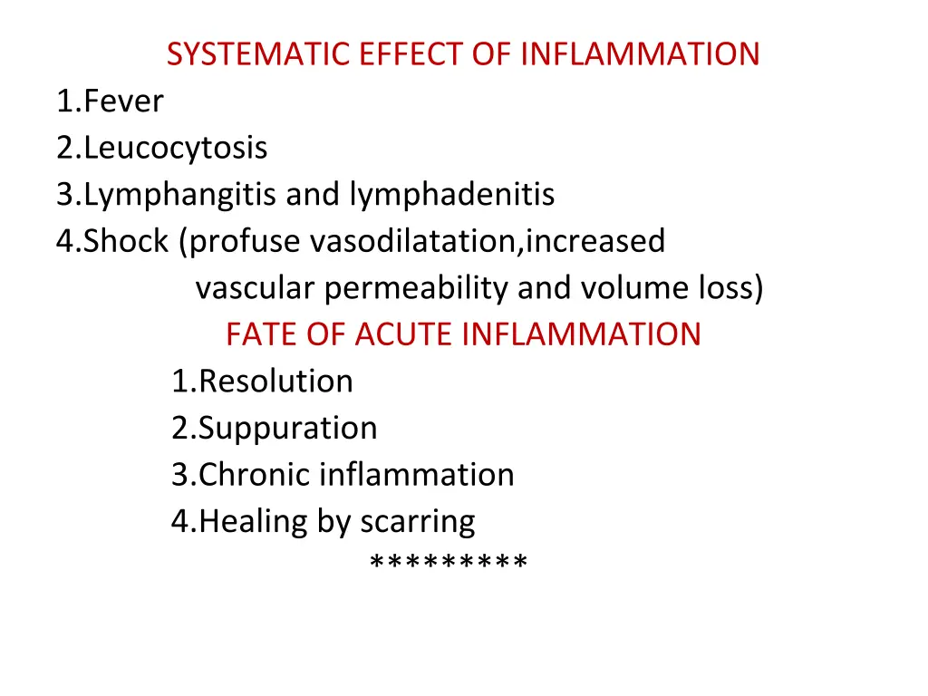 systematic effect of inflammation