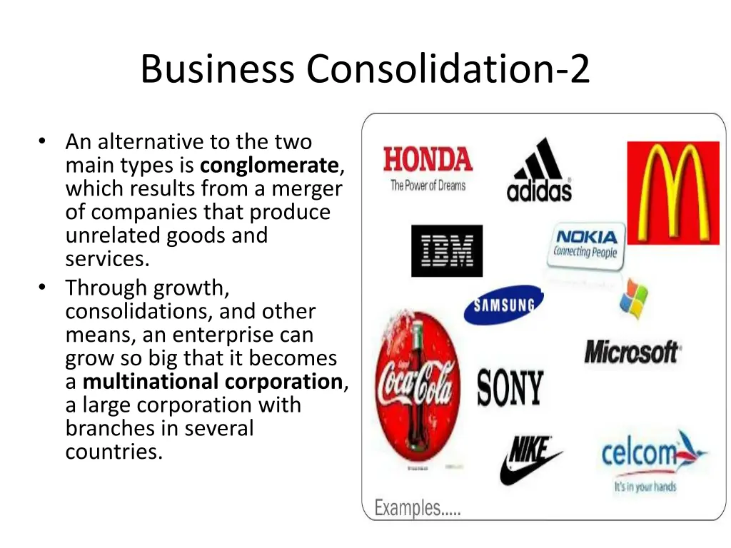 business consolidation 2