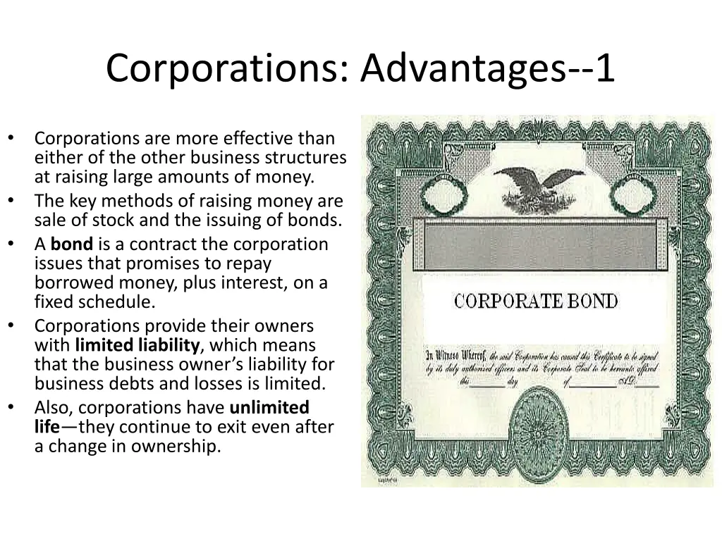 corporations advantages 1