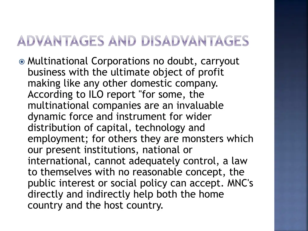 advantages and disadvantages