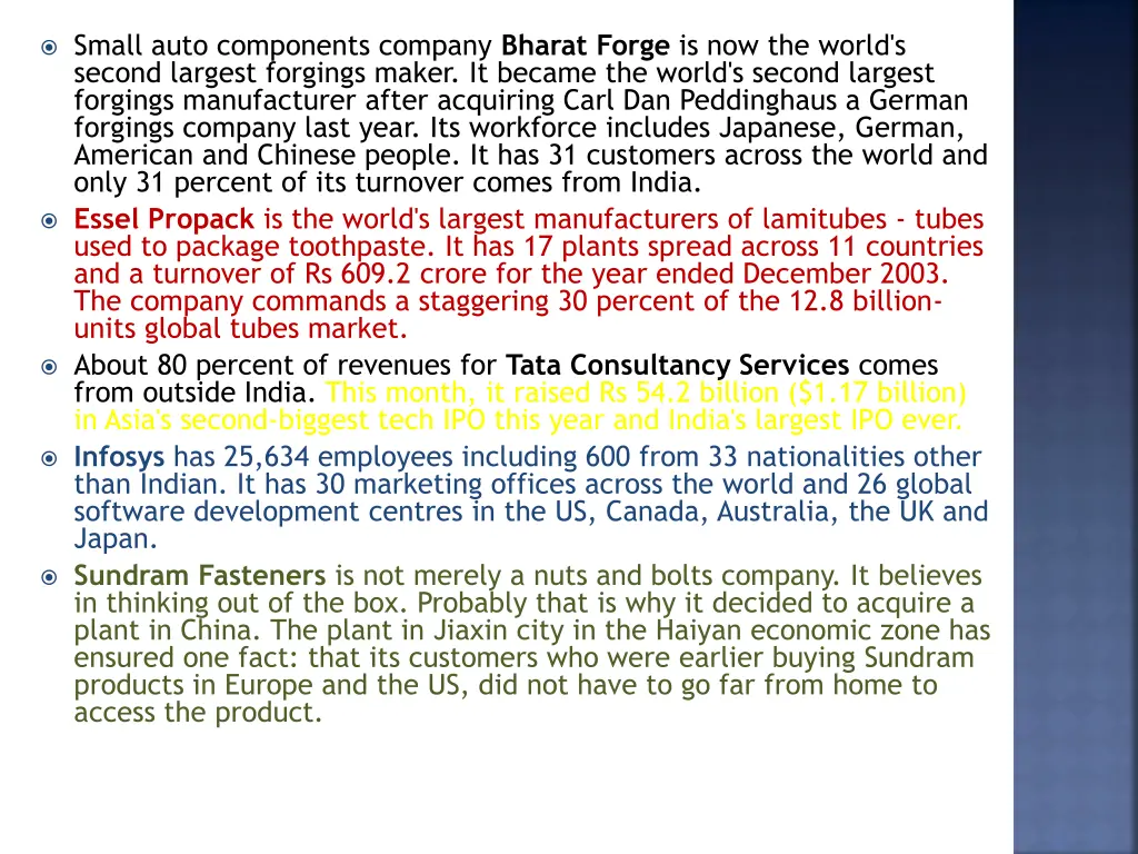 small auto components company bharat forge