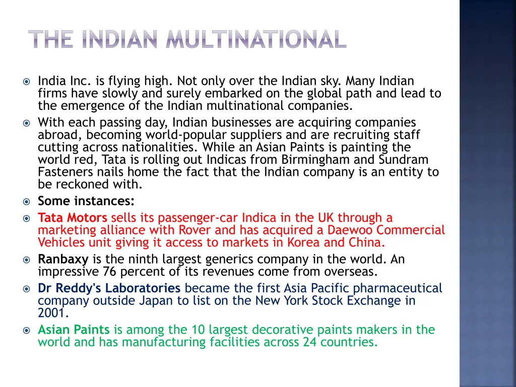 the indian multinational