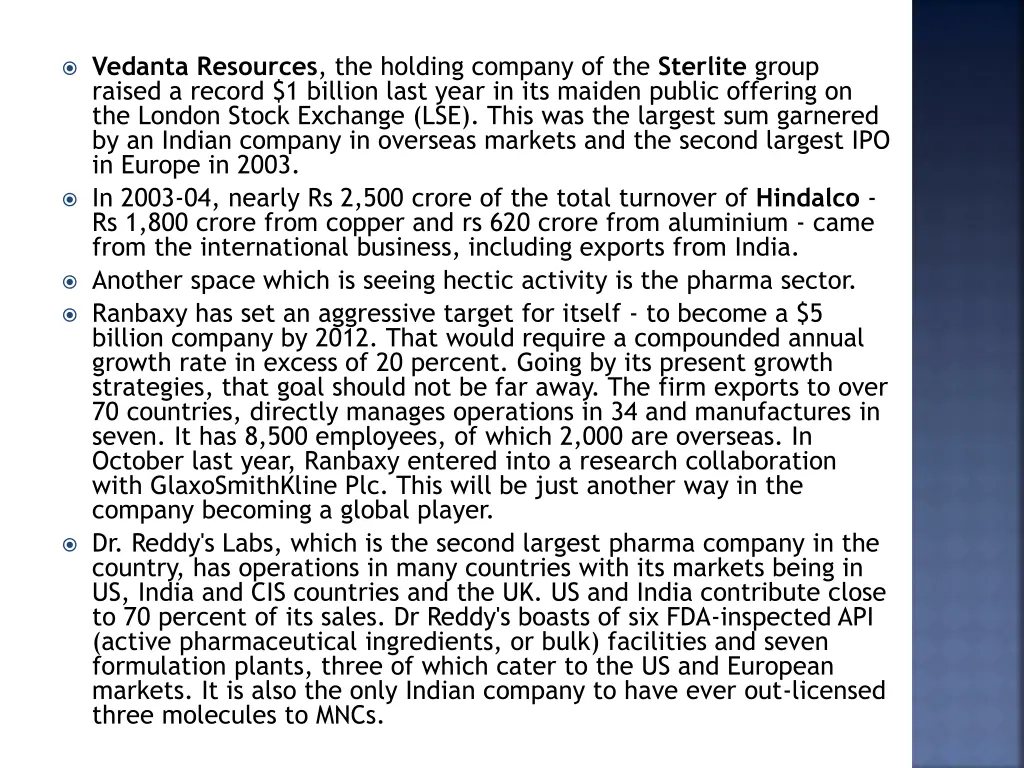 vedanta resources the holding company