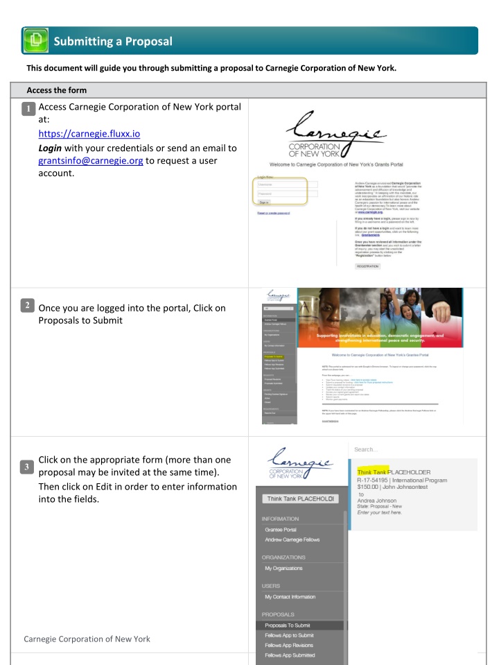 submitting a proposal