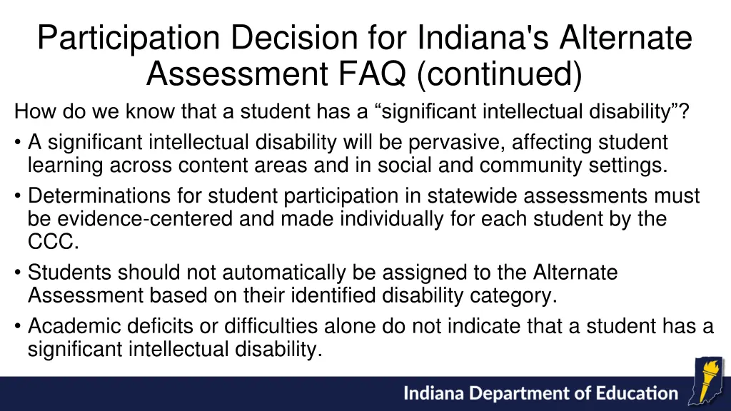 participation decision for indiana s alternate 1