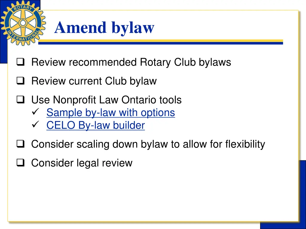 amend bylaw