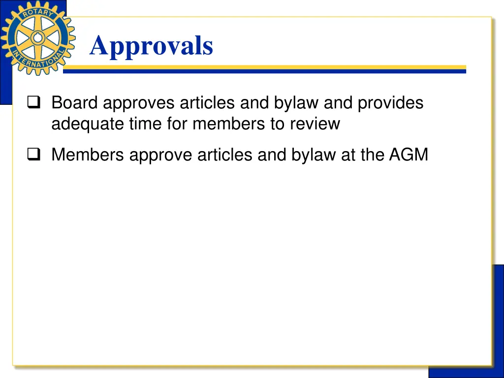 approvals