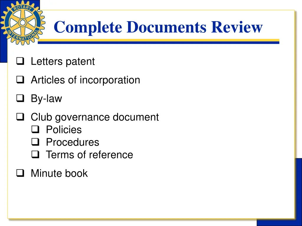 complete documents review
