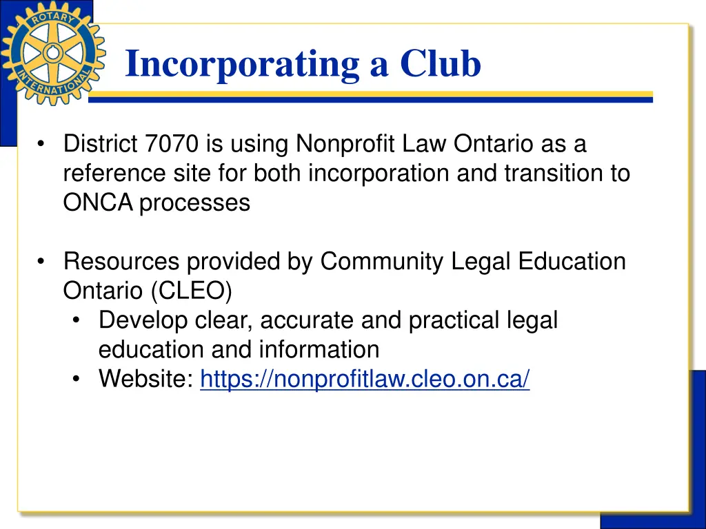 incorporating a club