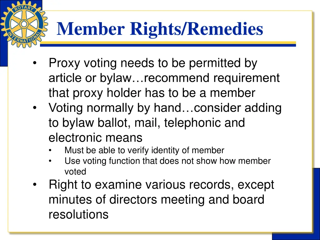 member rights remedies 1