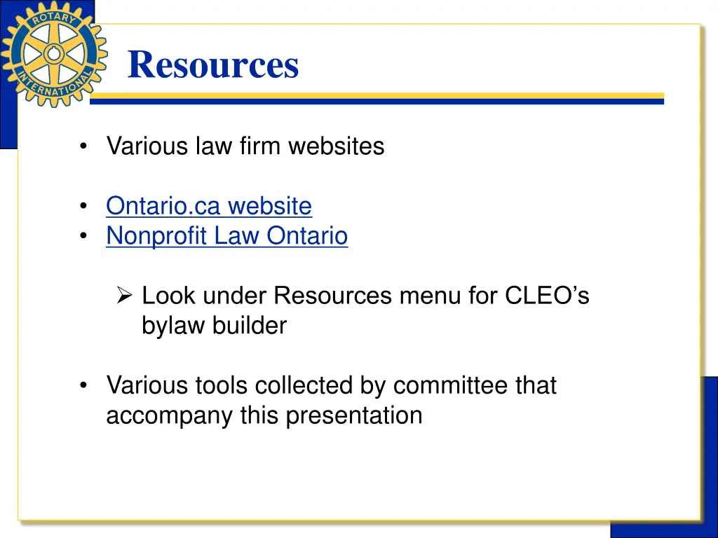 resources
